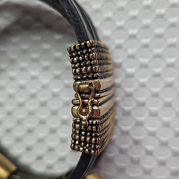 BARSE MULTI -STRAND BLACK LEATHER BRACLET - Picture 5 of 8